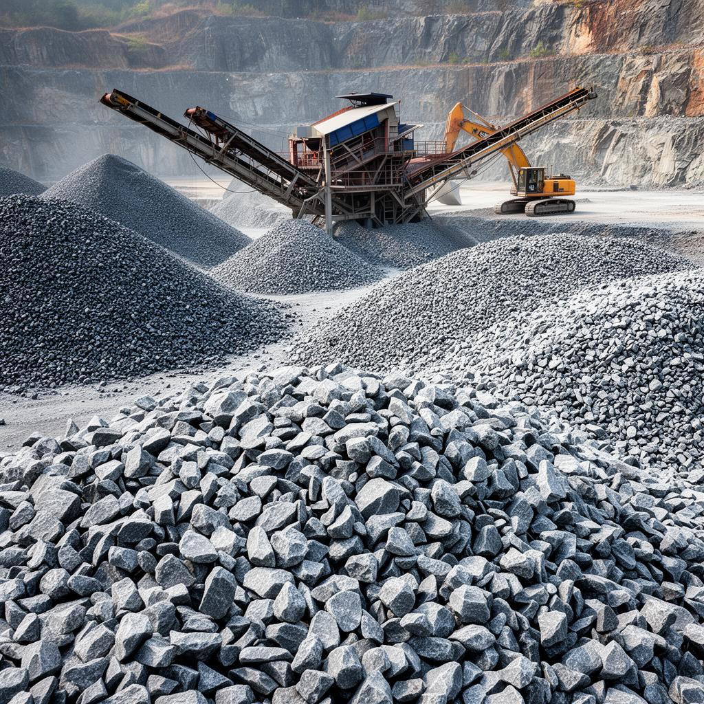 6mm Aggregates quarry material stock and plant